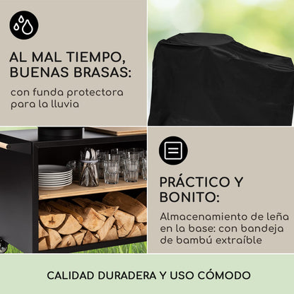 Blumfeldt Fireball Brasero Exterior de Leña, Acero, Para Jardín, Terraza y Camping