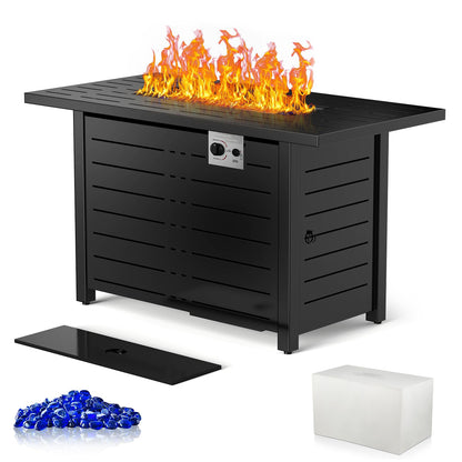 Ciays Brasero de Gas Propano 71 cm, 50000 BTU, Encendido por Pulso, Negro