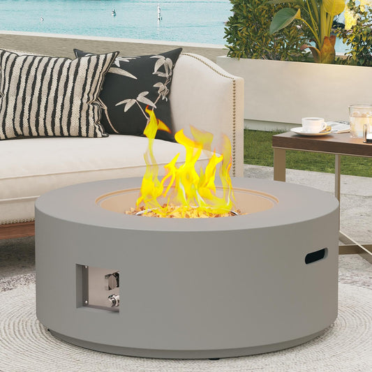 HongTaok Mesa de Fuego Propano 82,6 cm, 50000 BTU, CSA, Tapa, Cubierta y Rocas de Lava