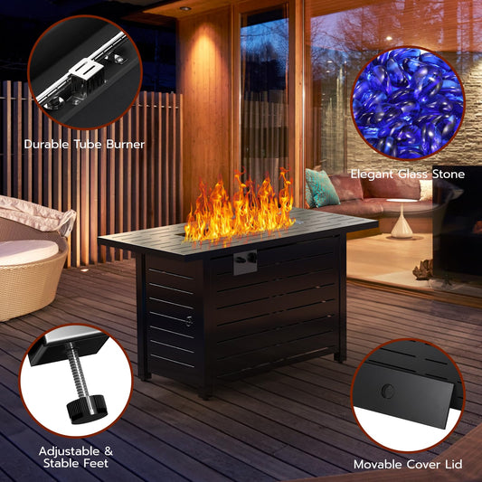 Ciays Brasero de Gas Propano 71 cm, 50000 BTU, Encendido por Pulso, Negro